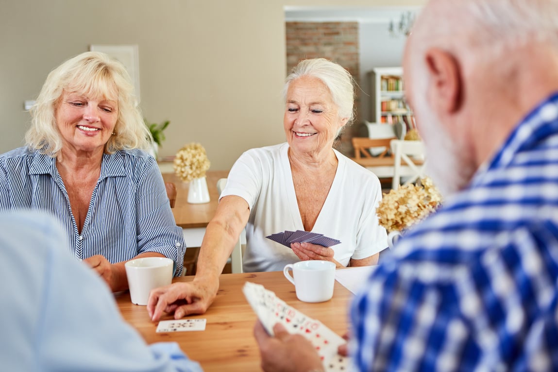 Group of Seniors Playing Cards